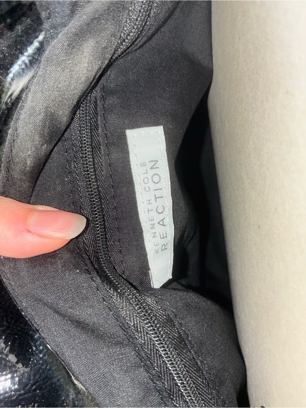 Kenneth Cole Reaction Black Patent Tote Bag - Picture 8 of 12